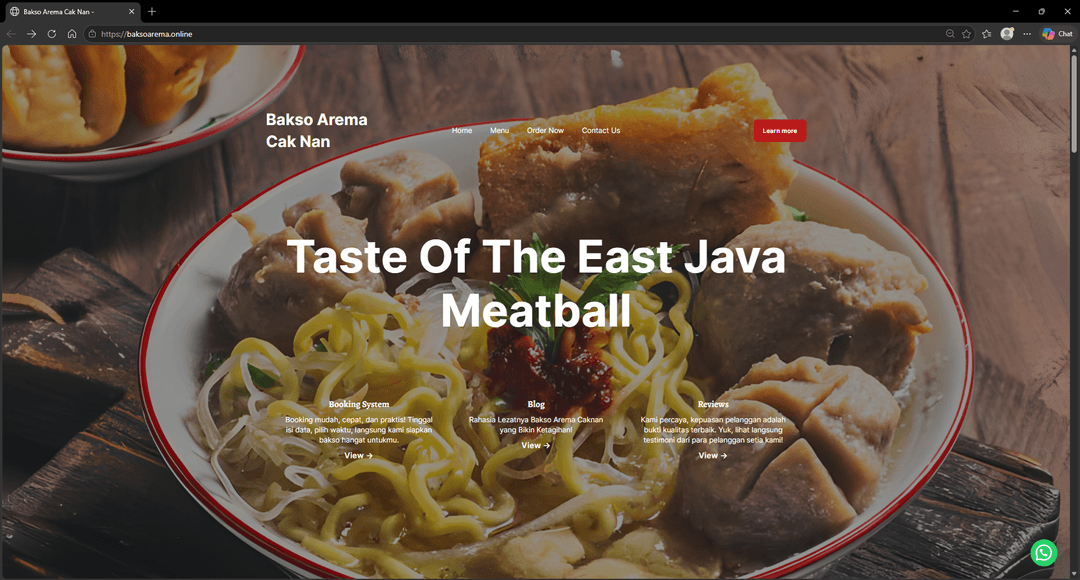 Bakso Arema Caknan Landingpage