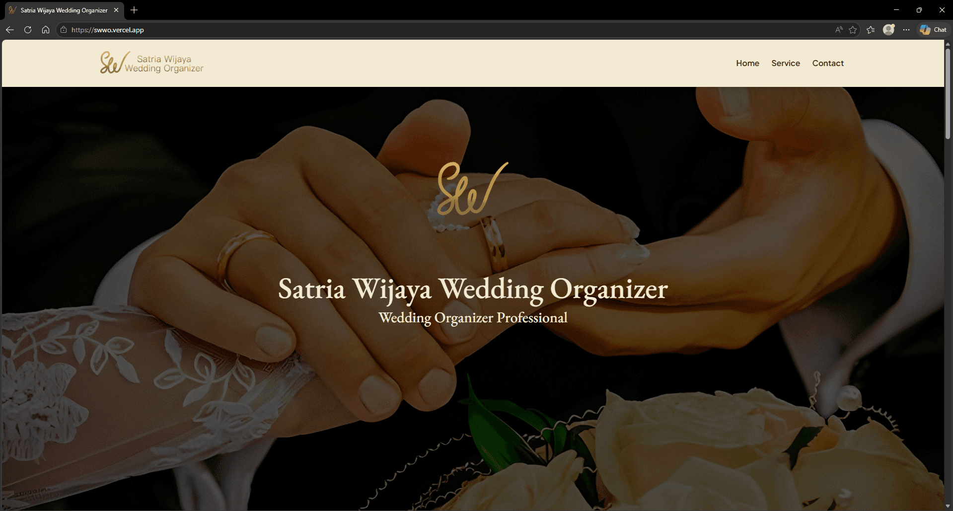 Satria Wijaya Wedding Organizer Landingpage
